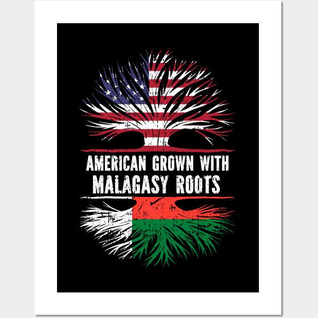 American Grown with Malagasy Roots USA Flag Wall Art by silvercoin